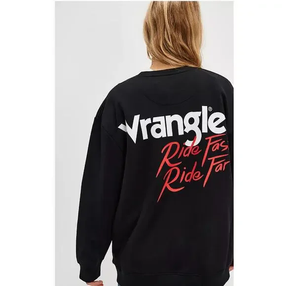 Free People Wrangler X Diamond Cross Sweatshirt Medium NEW - Picture 2 of 5